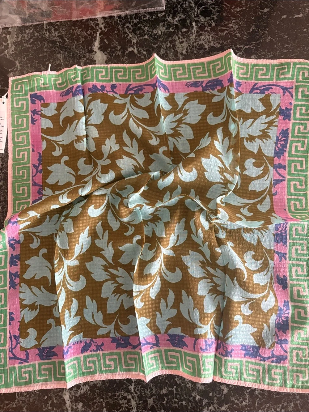 Épice Paris Olive  square Cotton-Silk Scarf